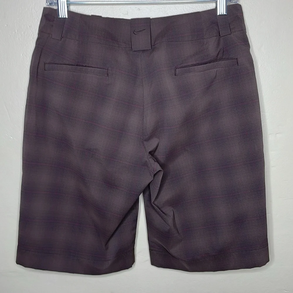 NIKE GOLF Shorts Brown Plaid DRY FIT Bermuda Comfortable Shorts 6